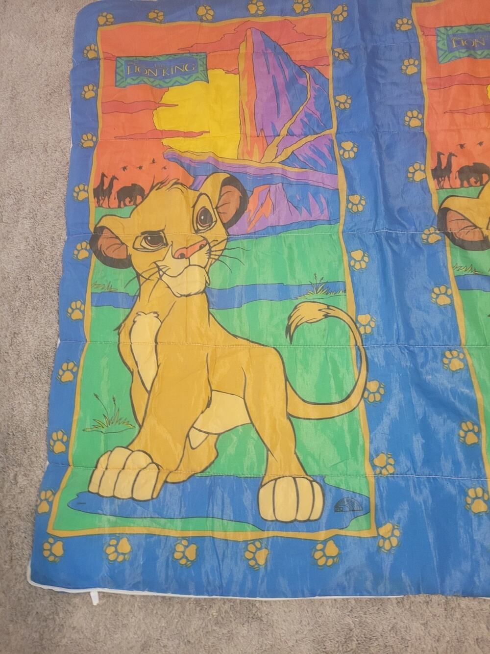 Vintage Disney The Lion King Simba 30x57” Children's Sleeping Bag